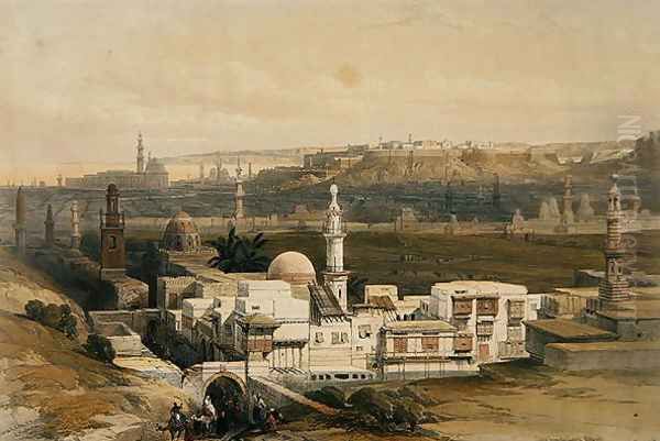 Cairo from the Gate of Citizenib, looking towards the Desert of Suez, from Egypt and Nubia, Vol.3 Oil Painting by David Roberts