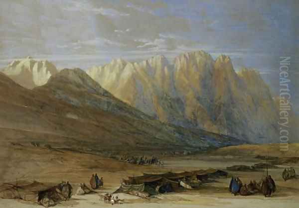 Encampment of the Tribe of the Outad-Said, Mount Sinai, 1839 Oil Painting by David Roberts