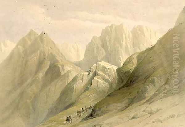 Ascent of the Lower Range of Sinai, February 18th 1839, plate 114 from Volume III of The Holy Land, engraved by Louis Haghe 1806-85 pub. 1849 Oil Painting by David Roberts