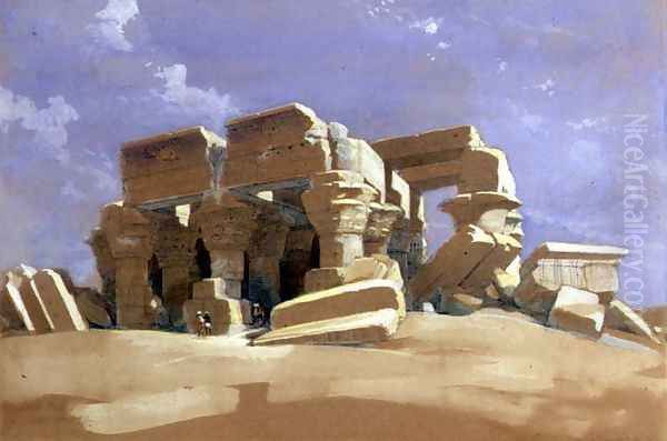 Portico of the Temple of Kom Ombo, Upper Egypt, 1838 Oil Painting by David Roberts