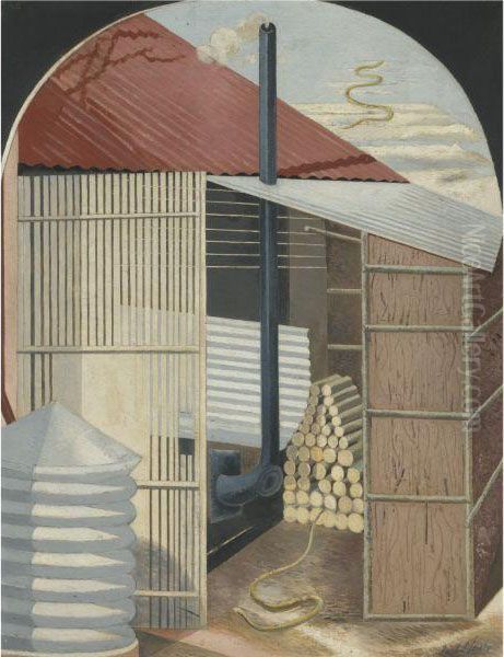 The Two Serpents (snakes In The Woodpile) Oil Painting by Paul Nash