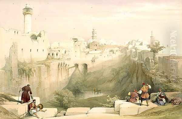 Jerusalem, April 12th 1839, plate 12 from Volume I of The Holy Land, engraved by Louis Haghe 1806-85 pub. 1842 Oil Painting by David Roberts