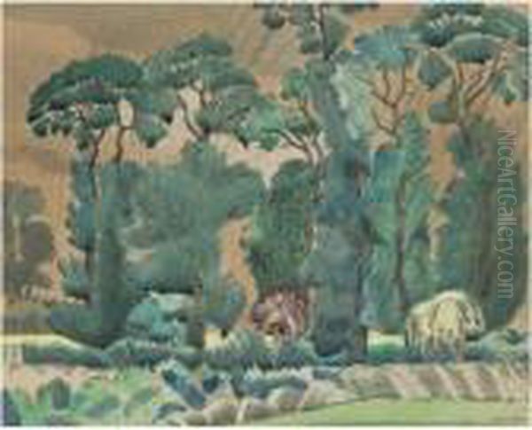 Spring Landscape Oil Painting by Paul Nash