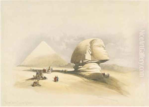 The Great Sphinx and the Pyramids of Giza, from Egypt and Nubia, Vol.1 Oil Painting by David Roberts