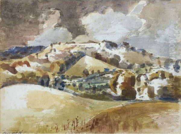 Longdown Oil Painting by Paul Nash