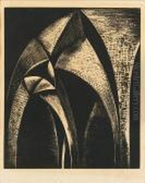 Design Of Arches Oil Painting by Paul Nash