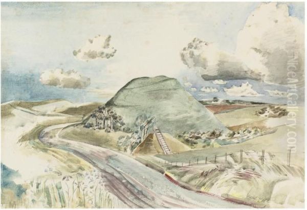 Silbury Hill Oil Painting by Paul Nash