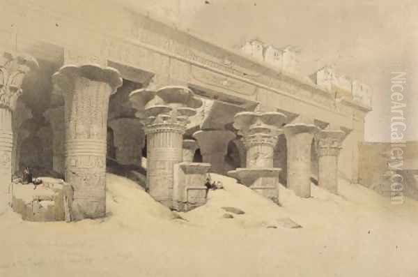 Portico of the Temple of Edfu, Upper Egypt, from Egypt and Nubia, Vol.1 Oil Painting by David Roberts