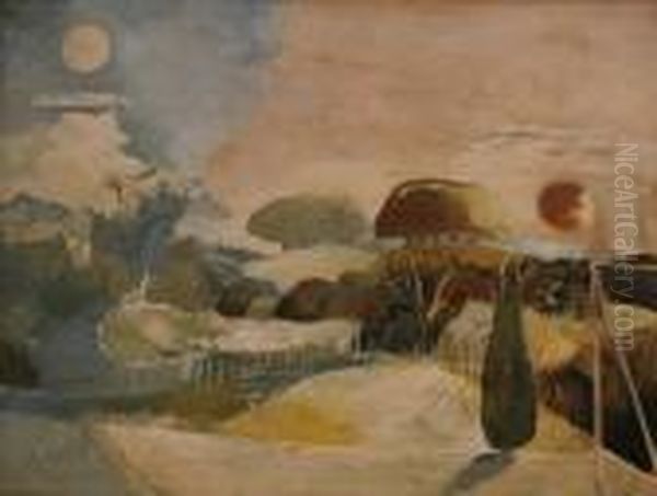 Landscape Of The Vernal Equinox Oil Painting by Paul Nash