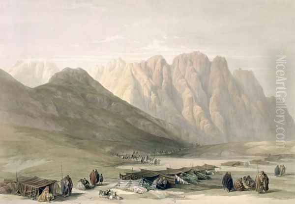 Encampment of the Aulad-Said, Mount Sinai, February 18th 1839, plate 110 from Volume III of The Holy Land, engraved by Louis Haghe 1806-85 pub. 1849 Oil Painting by David Roberts