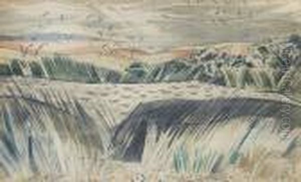 Landscape With Birds Oil Painting by Paul Nash