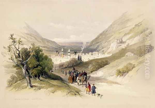 Entrance to Nablous, April 17th 1839, plate 41 from Volume I of The Holy Land, engraved by Louis Haghe 1806-85 pub. 1842 Oil Painting by David Roberts