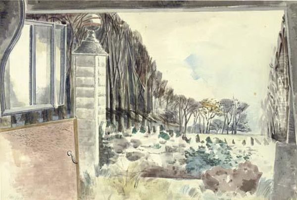 Pillar And Avenue Oil Painting by Paul Nash