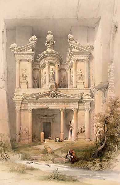 Petra, March 7th 1839, plate 92 from Volume III of The Holy Land, engraved by Louis Haghe 1806-85 pub. 1849 Oil Painting by David Roberts