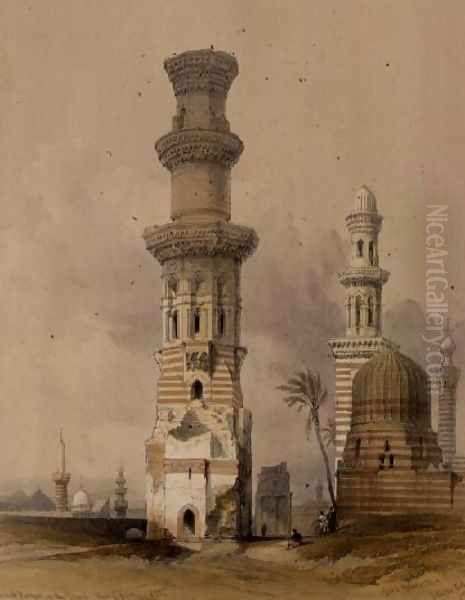 Ruined Mosques in the Desert, west of the Citadel, Cairo, from Egypt and Nubia, Vol.3 Oil Painting by David Roberts