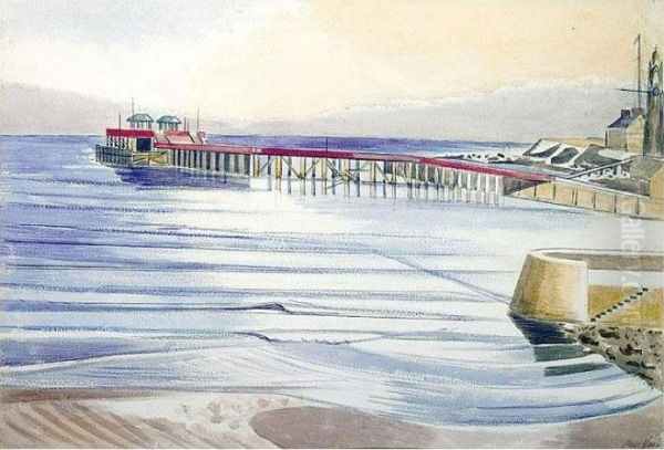 Swanage, Low Tide Oil Painting by Paul Nash