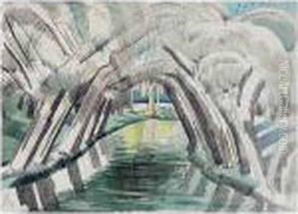 The Backwater Oil Painting by Paul Nash