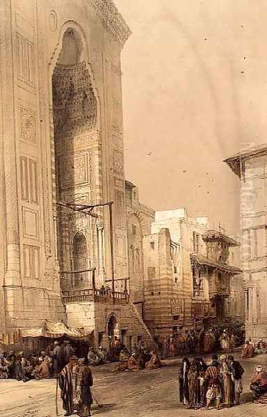 Grand Entrance to the Mosque of the Sultan Hasan, from Egypt and Nubia, Vol.3 Oil Painting by David Roberts