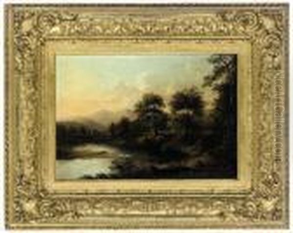 A Wooded River Landscape With Figures Oil Painting by Alexander Nasmyth