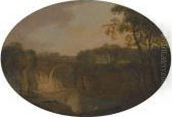 Barskimming Bridge Oil Painting by Alexander Nasmyth