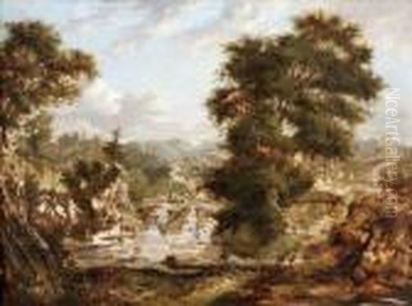 Paysage A La Cascade Oil Painting by Alexander Nasmyth