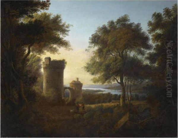 Italianate Landscape Oil Painting by Alexander Nasmyth