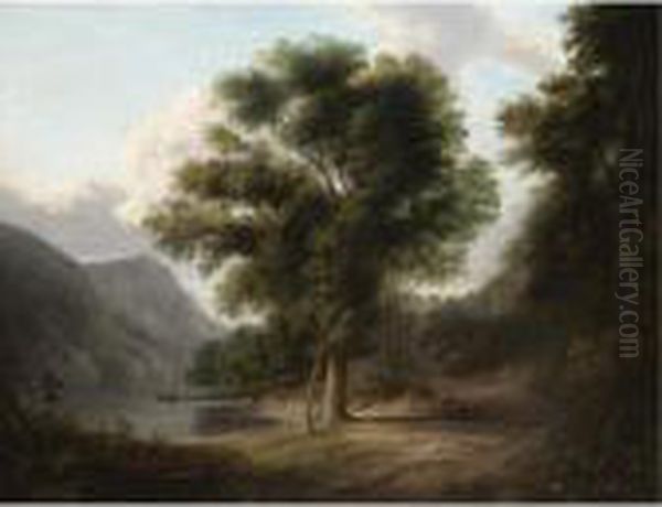 Beside The Loch Shore Oil Painting by Alexander Nasmyth