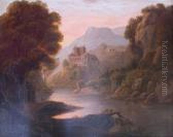 Arcadian Landscape Oil Painting by Alexander Nasmyth