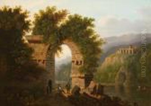 Landscape With Ruins Oil Painting by Alexander Nasmyth