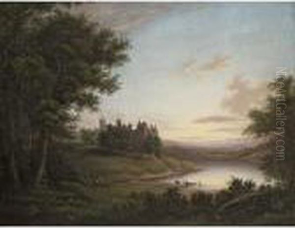 Linlithgow Palace Looking West Oil Painting by Alexander Nasmyth