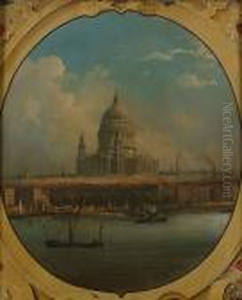 A View Of London, St Paul's Beyond Oil Painting by Alexander Nasmyth