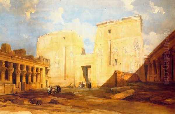 Under the great door of Philae Oil Painting by David Roberts