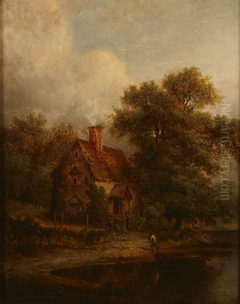 A View In Surrey Oil Painting by Patrick, Peter Nasmyth