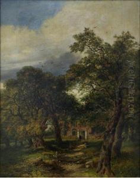 Country House From Garden Oil Painting by Patrick, Peter Nasmyth