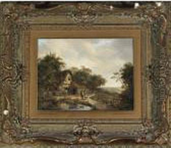 A Norfolk Farm Scene Oil Painting by Patrick, Peter Nasmyth