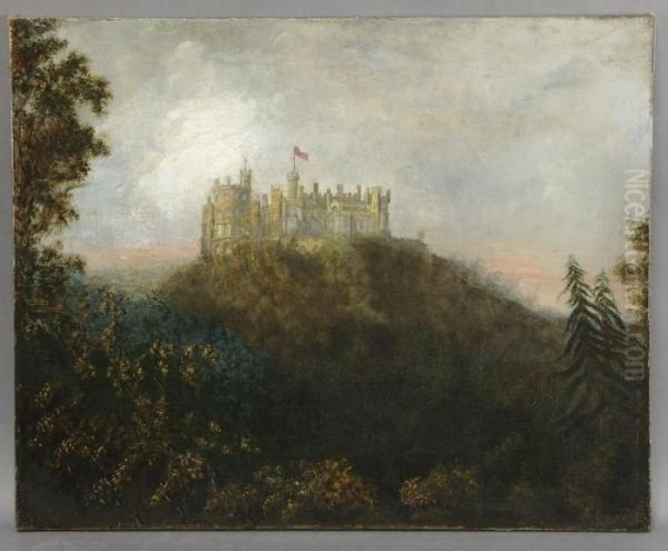 Below Castle Rutlandshire Oil Painting by Patrick, Peter Nasmyth