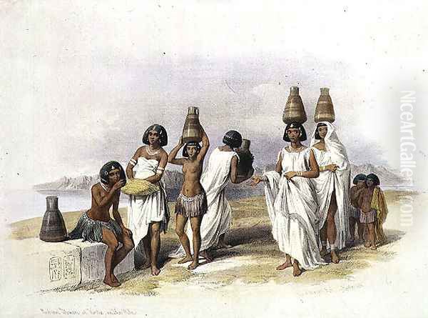 Nubian Women at Kortie on the Nile, from Egypt and Nubia, Vol.1 Oil Painting by David Roberts