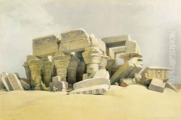 Ruins of the Temple of Kom Ombo, from Egypt and Nubia, Vol.1 Oil Painting by David Roberts