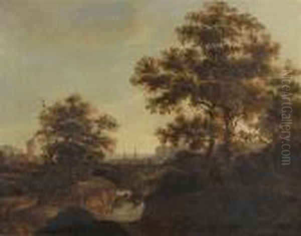 Paysage De Campagne Anime D'un Torrent Oil Painting by Patrick, Peter Nasmyth