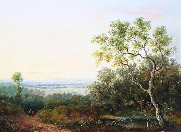 Figures On A Country Lane Oil Painting by Patrick, Peter Nasmyth