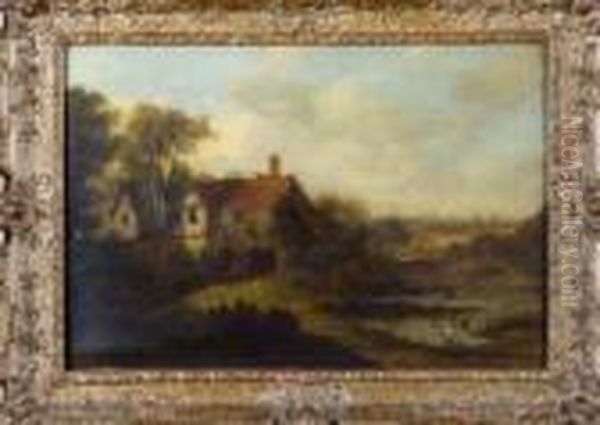 A Duck Pond By A Country House Oil Painting by Patrick, Peter Nasmyth