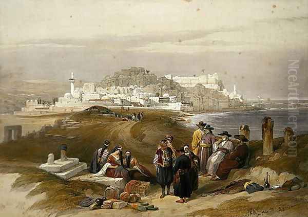 Jaffa, ancient Joppa, April 16th 1839, plate 61 from Volume II of The Holy Land, engraved by Louis Haghe 1806-85 pub. 1843 Oil Painting by David Roberts