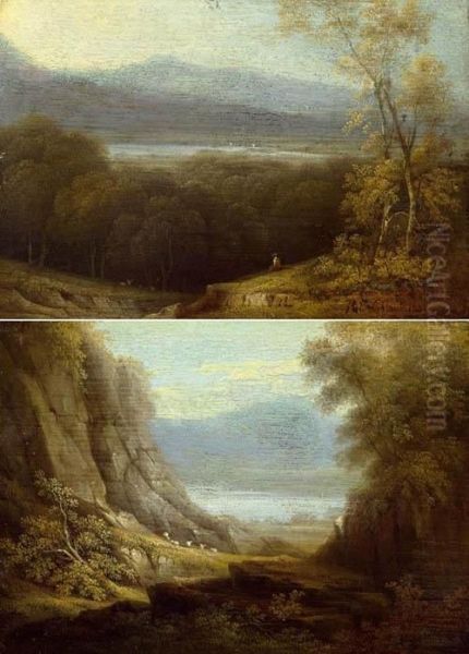 Keswick Lake, Distant View Oil Painting by Patrick, Peter Nasmyth