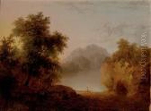 Figures In A Forest Clearing; And A Companion Painting Oil Painting by Patrick, Peter Nasmyth