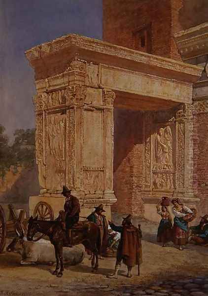 The Goldsmiths Gate, Rome Oil Painting by David Roberts