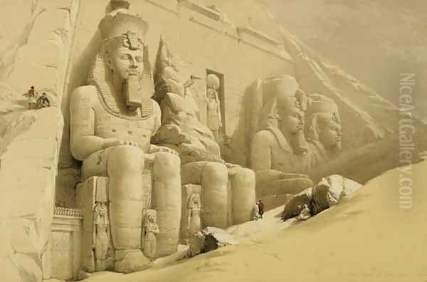 The Great Temple of Abu Simbel, Nubia, from Egypt and Nubia, Vol.1 Oil Painting by David Roberts