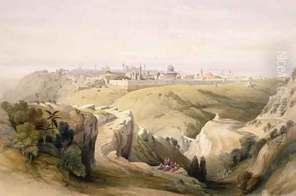 Jerusalem from the Mount of Olives, April 8th 1839, plate 6 from Volume I of The Holy Land engraved by Louis Haghe 1806-85 pub. 1842 Oil Painting by David Roberts