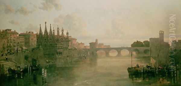 View of Pisa, c. 1859 Oil Painting by David Roberts