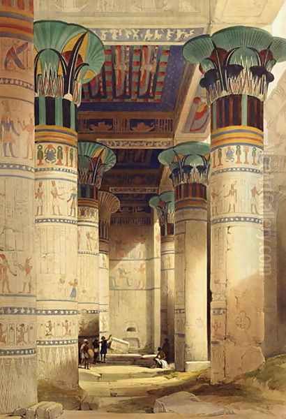 View under the Grand Portico, Philae, from Egypt and Nubia, Vol.1 Oil Painting by David Roberts