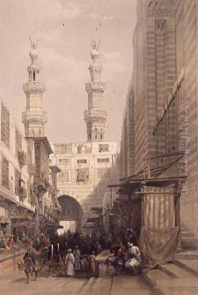 Minarets and Grand Entrance to the Mosque of the Metwalys, Cairo, from Egypt and Nubia, Vol.3 Oil Painting by David Roberts